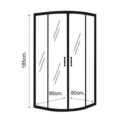 MAMPARA DUCHA ANGULAR BENOTTI (185X90CM 6MM)