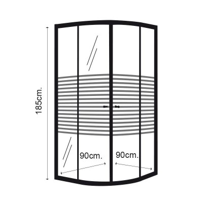 MAMPARA DUCHA ANGULAR RAYADA BENOTTI (185X90CM 5MM)