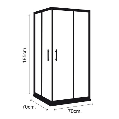 MAMPARA DUCHA CUADRADA BENOTTI (185X70CM 6MM)
