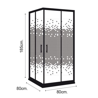 MAMPARA DUCHA CUADRADA DELUXE BENOTTI (185X80CM 6MM)