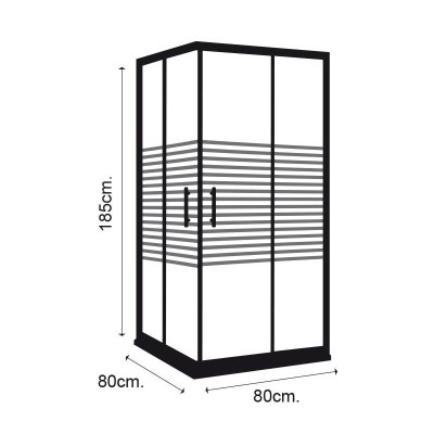 MAMPARA DUCHA CUADRADA RAYADA 5MM BENOTTI (185X80CM 5MM)