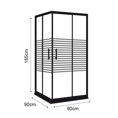 MAMPARA DUCHA CUADRADA RAYADA BENOTTI (185X90CM 6MM)