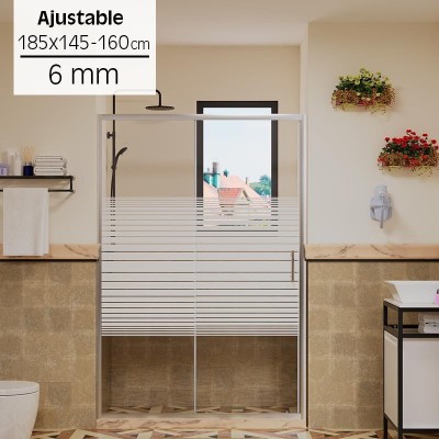 MAMPARA DUCHA FRONTAL AJUSTABLE BENOTTI (185X145-160CM 6MM)