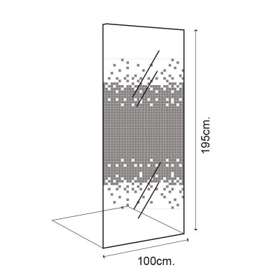 MAMPARA DUCHA PANEL 1 HOJA CRISTAL DELUXE BENOTTI (195X100CM 6MM)