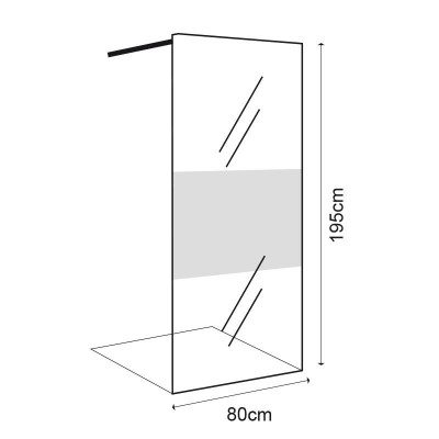 MAMPARA DUCHA PANEL 1 HOJA CRISTAL FIJO SERIE MIAMI BENOTTI (195X80CM 8M)