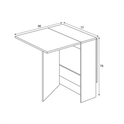 MESA AUXILIAR ALAS ABATIBLES 78X140X77CM BL. ARTIK/R. CANADIAN MOMI