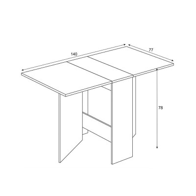 MESA AUXILIAR ALAS ABATIBLES 78X140X77CM BL. ARTIK/R. CANADIAN MOMI