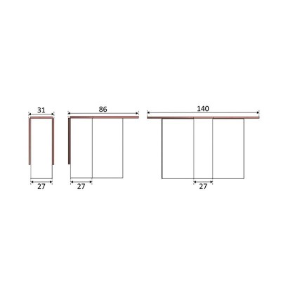 MESA AUXILIAR ALAS ABATIBLES 78X140X77CM BL. ARTIK/R. CANADIAN MOMI