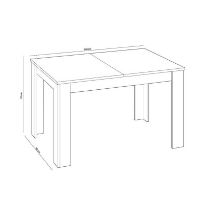 MESA COMEDOR EXTENSIBLE 78X140X90CM GRIS CENIZA MOMI