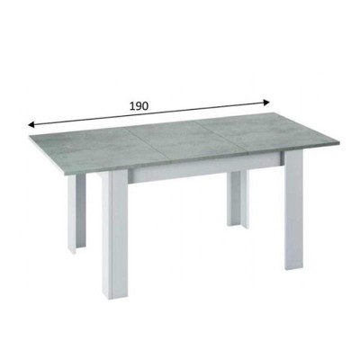 MESA DE COMEDOR EXTENSIBLE 78X140X90CM BL. ARTIK/CEMENTO MOMI