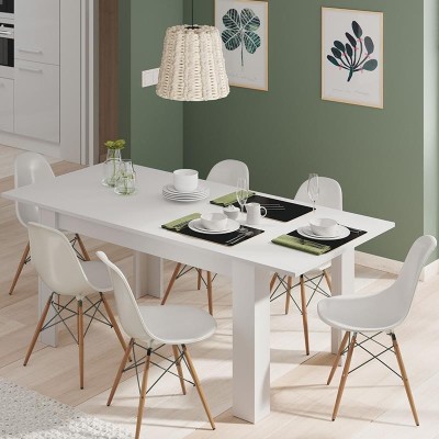 MESA DE COMEDOR EXTENSIBLE 78X140X90CM BLANCO ARTIK MOMI