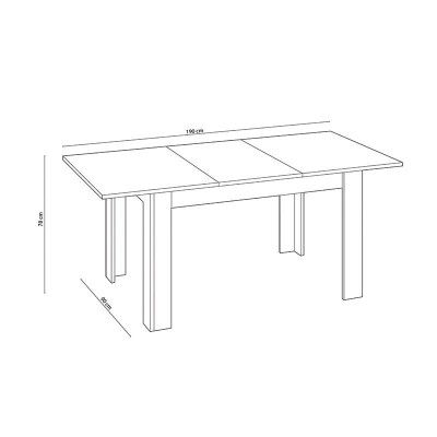 MESA DE COMEDOR EXTENSIBLE 78X140X90CM BLANCO ARTIK MOMI