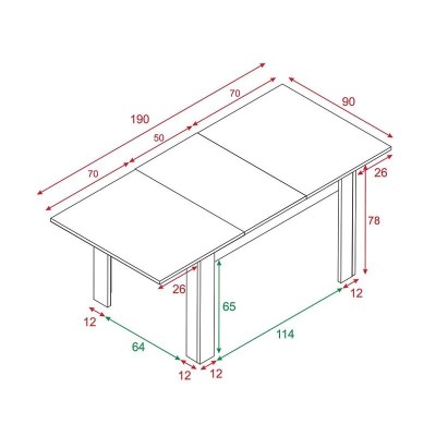 MESA DE COMEDOR EXTENSIBLE 78X140X90CM ROBLE CANADIAN MOMI