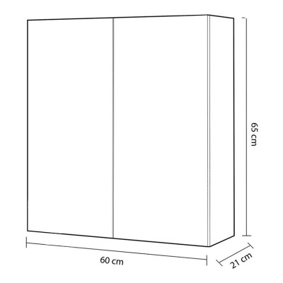 MÓDULO ESPEJO DE BAÑO BLANCO BRILLO 65X60X21CM BENOTTI