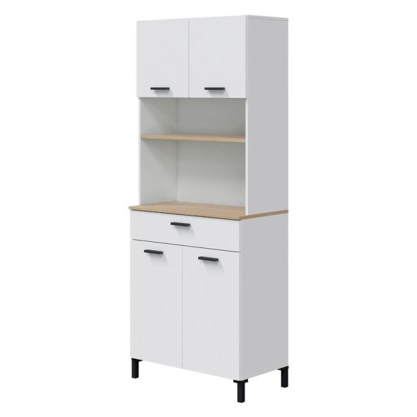 MUEBLE AUXILIAR COCINA 4P +1CAJÓN 185X72X40CM BL.ARTIK/NATUR KIRA MOMI