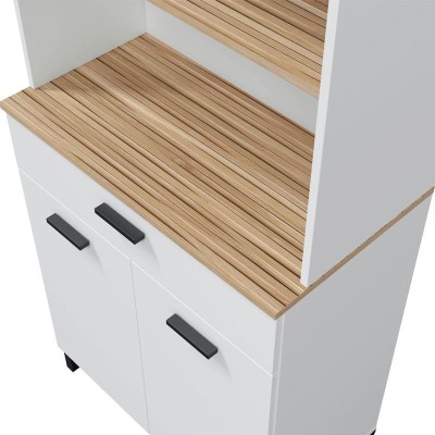 MUEBLE AUXILIAR COCINA 4P +1CAJÓN 185X72X40CM BL.ARTIK/NATUR KIRA MOMI