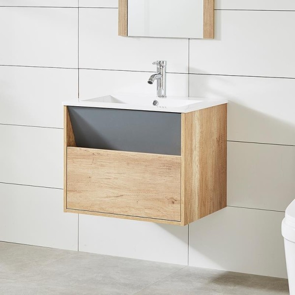 MUEBLE BAÃO HAYA GRIS SERIE BELONA 80X46X50CM BENOTTI