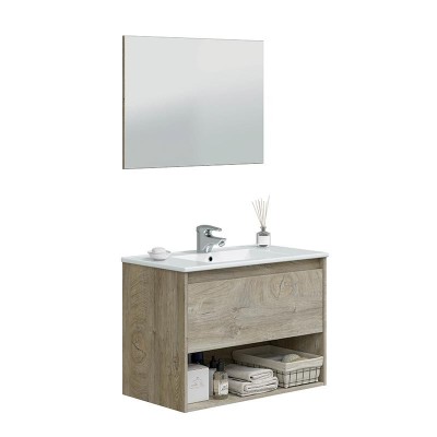 MUEBLE DE BAÃO + ESPEJO VAN ROBLE ALASKA 59X80X45CM BENOTTI