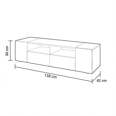 MUEBLE TV CON 4 PUERTAS 36X138X42CM BL. ARTIK/R. CANADIAN MOMI