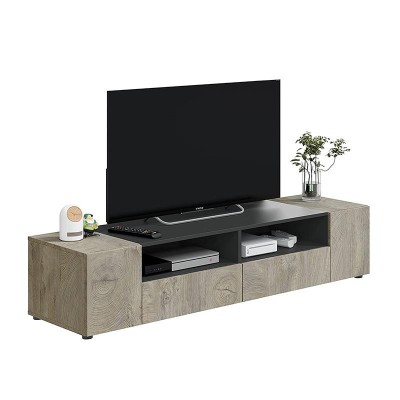 MUEBLE TV CON 4 PUERTAS 36X138X42CM GRIS ANTRACITA/R. ALASKA MOMI