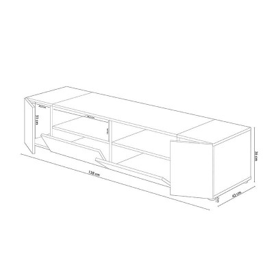 MUEBLE TV CON 4 PUERTAS 36X138X42CM GRIS ANTRACITA/R. ALASKA MOMI