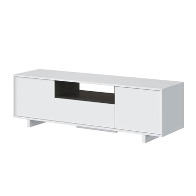 MUEBLE TV ZAIRA BLANCO BRILLO / GRIS CENIZA MOMI