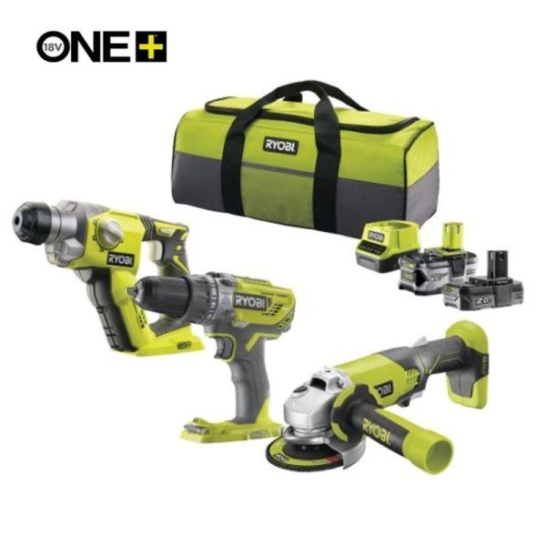 PACK TALADRO+RADIAL+MARTILLO 18V ONE+ RYOBI (1X 4.0AH + 1X 2.0AH)