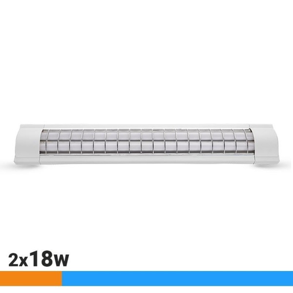 PANTALLA CON REJILLA TUBO LED 2X18W AIRMEC