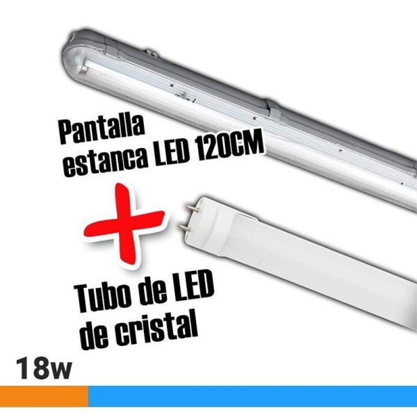 PANTALLA ESTANCA 120CM CON TUBO LED 18W AIRMEC