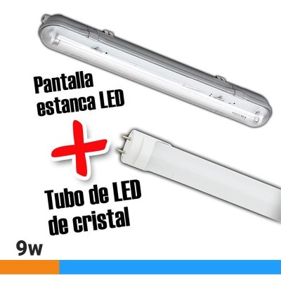 PANTALLA ESTANCA 60CM CON TUBO LED 9W AIRMEC