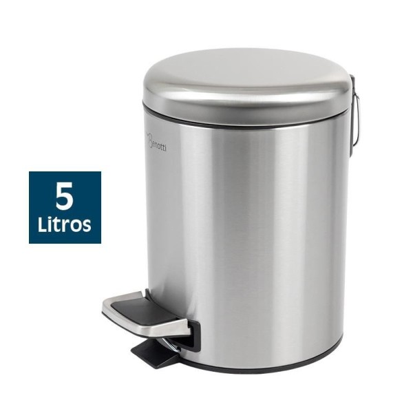 PAPELERA DE BAÃO INOX 5 LITROS ACABADO BRILLO BENOTTI