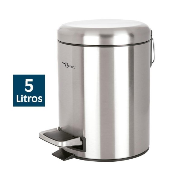 PAPELERA DE BAÑO INOX 5 LITROS BENOTTI