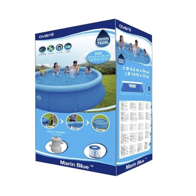 PISCINA HINCHABLE REDONDA DE PVC 420X84CM CON FILTRO DE CARTUCHO AVENLI