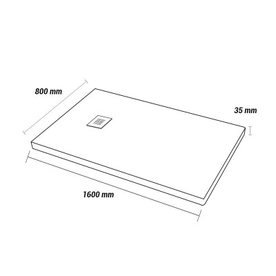 PLATO DUCHA  CARGA MINERAL BLANCO BENOTTI (160X80X3.5CM)