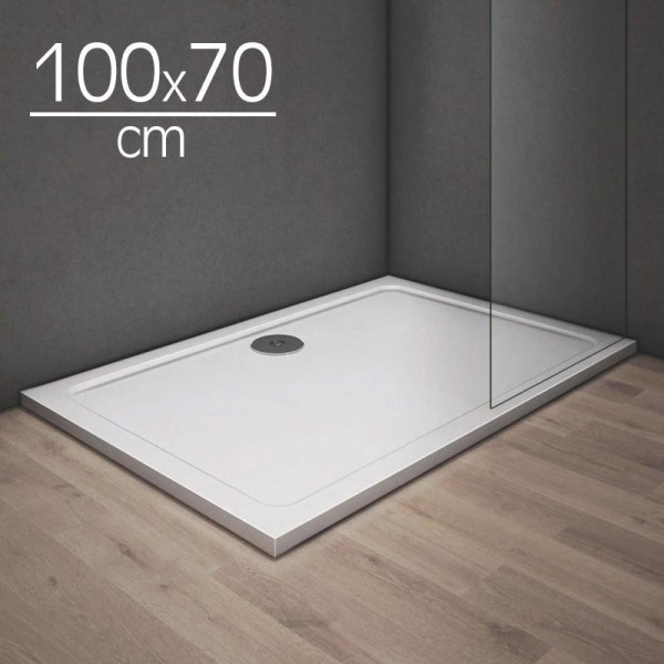 PLATO DUCHA LIGERO CARGA MINERAL BLANCO BENOTTI (100X70X3CM)