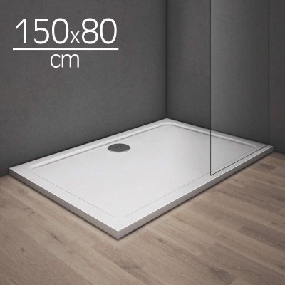 PLATO DUCHA LIGERO CARGA MINERAL BLANCO BENOTTI (150X80X3CM)