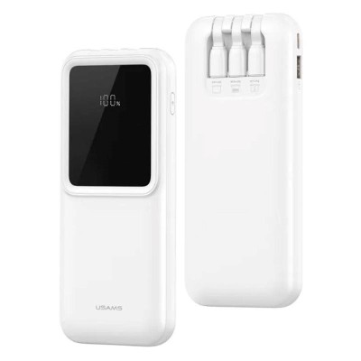 POWERBANK CON CABLES 10000MAH BLANCO USAMS