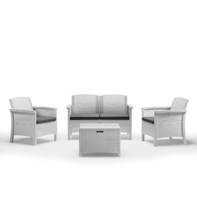 SET DE JARDIN 1 SOFA + 2 SILLONES + MESA SERIE VENEZIA 2 WHITE BICA