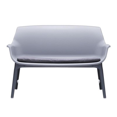 SET SALON SOFA 2 SILLAS Y MESA SERIE LUXOR GRIS GRAPHITE BICA