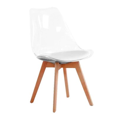 SILLA ESTILO ESCANDINAVO 48X53X82CM ASIENTO BLANCO SERIE MUMBAI MOMI