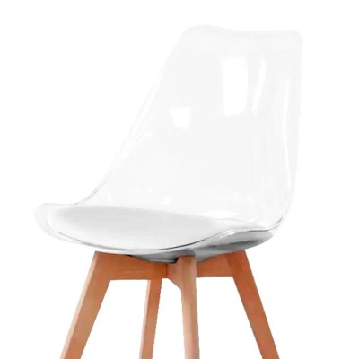 SILLA ESTILO ESCANDINAVO 48X53X82CM ASIENTO BLANCO SERIE MUMBAI MOMI