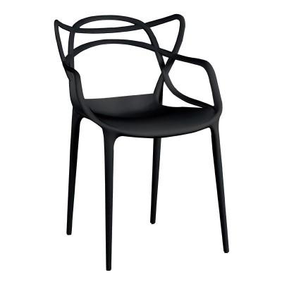 SILLA ESTILO NÃRDICO 53X55X83CM NEGRA SERIE RIBE MOMI