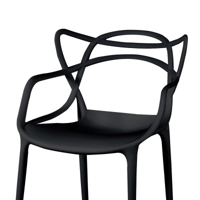 SILLA ESTILO NÃRDICO 53X55X83CM NEGRA SERIE RIBE MOMI