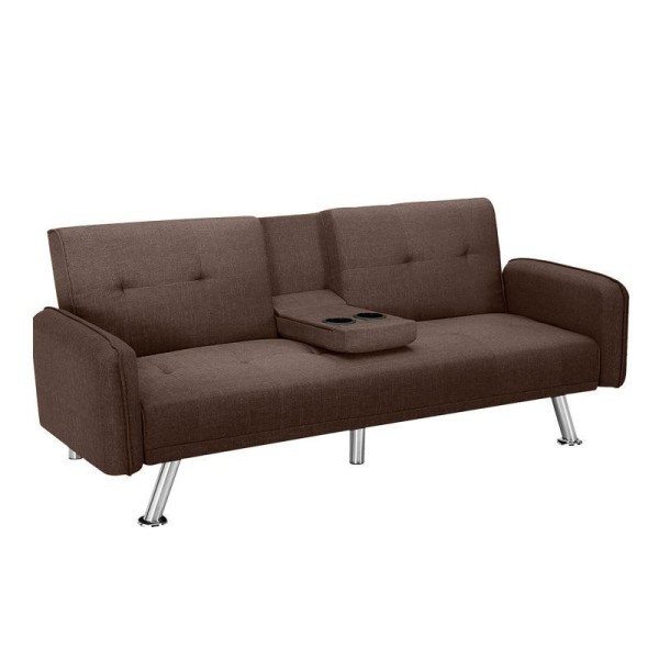 SOFA CAMA MARRON 210X85X80CM MOMI