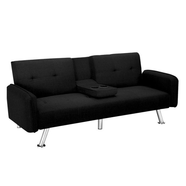 SOFA CAMA NEGRO 210X85X80CM MOMI