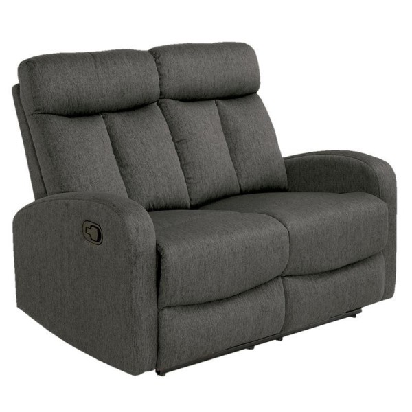 SOFÃ RELAX RECLINABLE 2 PLAZAS 128X95X180CM GRIS OSCURO MOMI