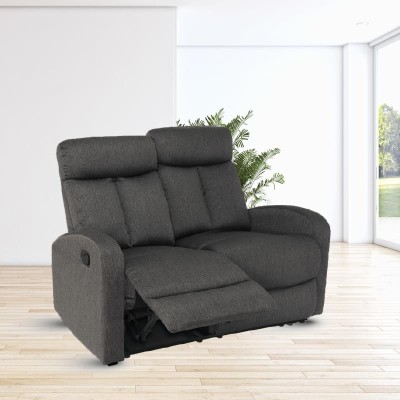 SOFÃ RELAX RECLINABLE 2 PLAZAS 128X95X180CM GRIS OSCURO MOMI