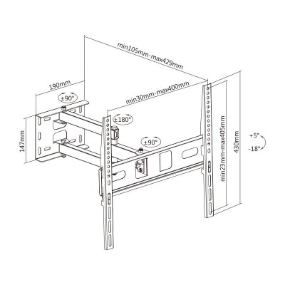 SOPORTE DE TELEVISION EXTENSIBLE 32-55" LARRYHOUSE