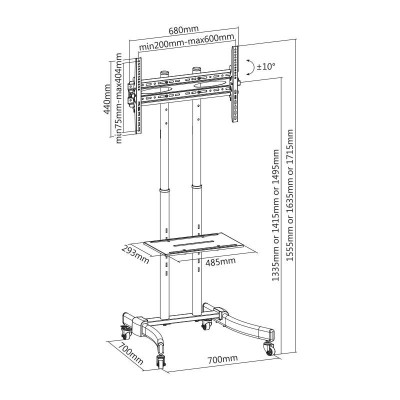 SOPORTE TELEVISION DE SUELO 37-70" LARRYHOUSE