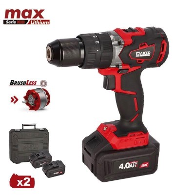 TALADRO 20V SIN ESCOBILLAS SERIE MAX AICER (2X 4.0AH)